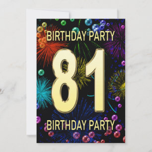 81.ª Invitación a la fiesta de cumpleaños Fuegos a