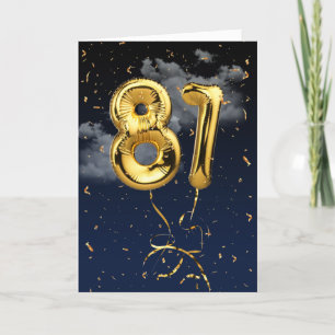 81.ª Tarjeta de Confetti y globo de oro de cumplea