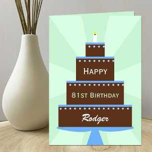 81.o Torta de la tarjeta de cumpleaños y nombre