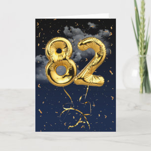 82.ª Tarjeta de Confetti y globo de oro de cumplea