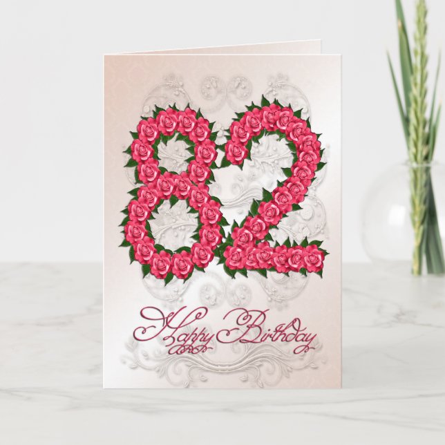 82.a tarjeta de cumpleaños con los rosas y las (Anverso)