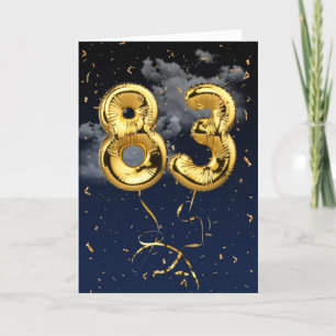 83.ª Tarjeta de Confetti y globo de oro de cumplea