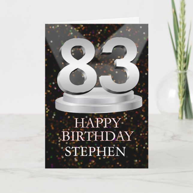 83 Amantes De Cumpleaños Añadir Una Tarjeta De Nom (Anverso)