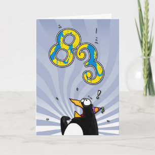 83 cumpleaños - Tarjeta de sorpresa para pingüinos
