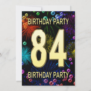 84.ª Invitación a la fiesta de cumpleaños Fuegos a