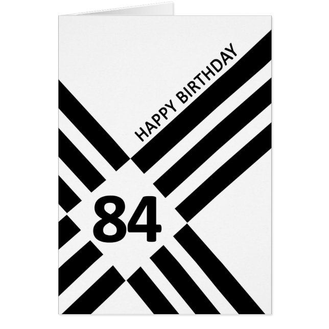 84.º cumpleaños de Diagonal Black Line Design (Frente)