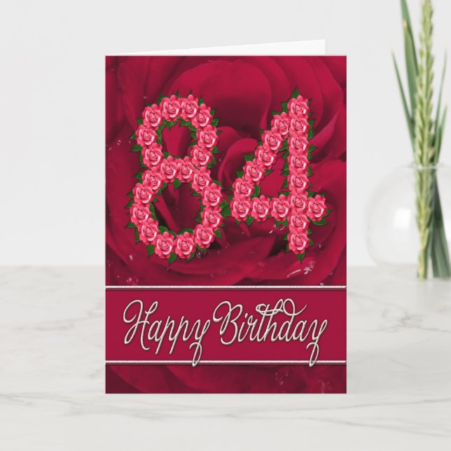 84.a tarjeta de cumpleaños con los rosas y las (Anverso)
