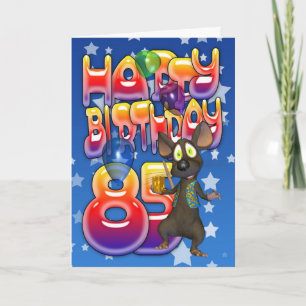 85ª Tarjeta de cumpleaños linda con el ratón peque