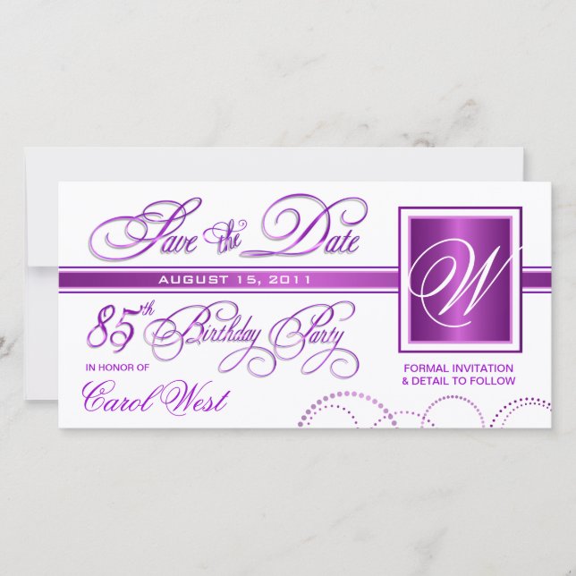 85º cumpleaños - Salven el anuncio de la fecha (Anverso)