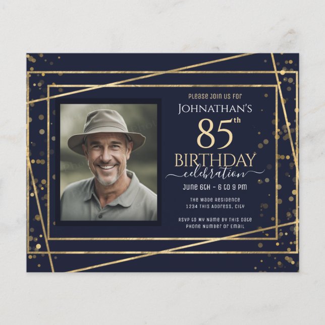 85.ª foto de cumpleaños Hoja de papel de oro azul (Anverso)