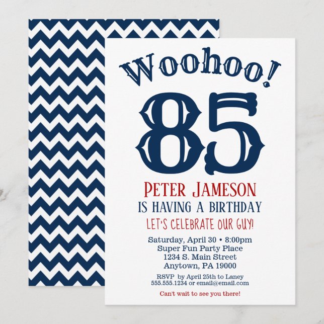 85.ª invitación de cumpleaños a la Marina Azul (Anverso / Reverso)