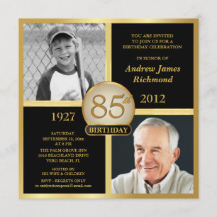 85.ª Invitación de cumpleaños después y ahora foto