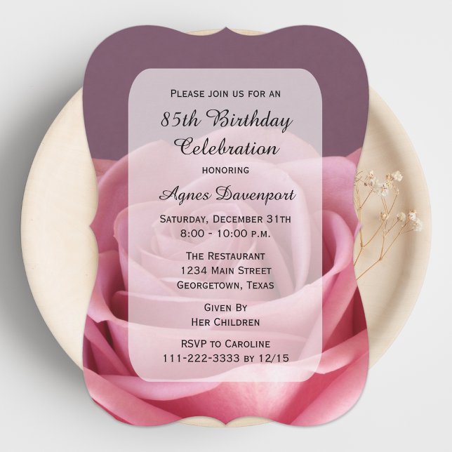 85.ª Rosa encantadora invitación a fiesta de cumpl (Subido por el creador)