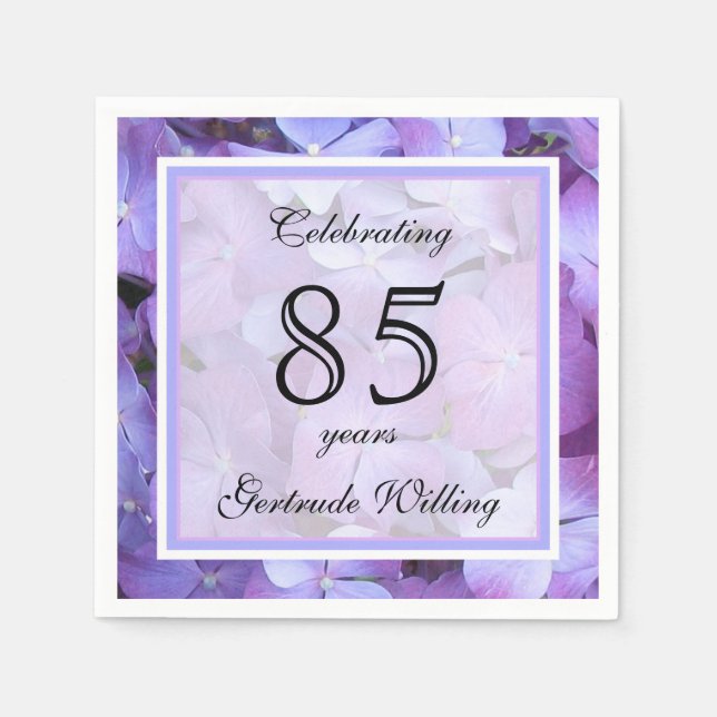 85.ª servilleta de papel de cumpleaños (Anverso)