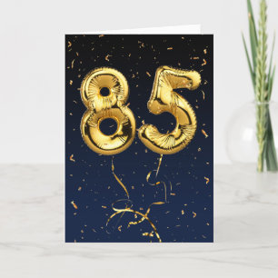 85.ª Tarjeta de Confetti y globo de oro de cumplea