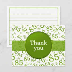 85.º agradecimiento: patrón de números verde/blanc