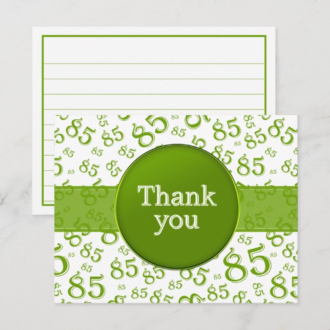 85.º agradecimiento: patrón de números verde/blanc (Anverso / Reverso)