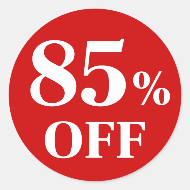 85% OFF Pegatina de redondeo clásico de fondo rojo (Anverso)
