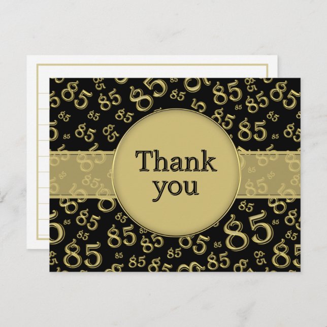 85th Thank You: Black/Gold Number Pattern (Anverso / Reverso)
