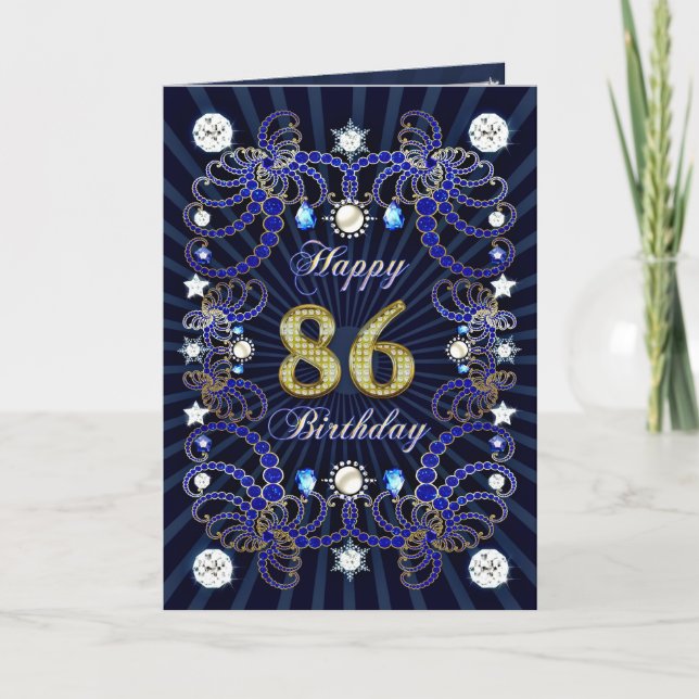 86.ª tarjeta de cumpleaños con masas de joyas (Anverso)