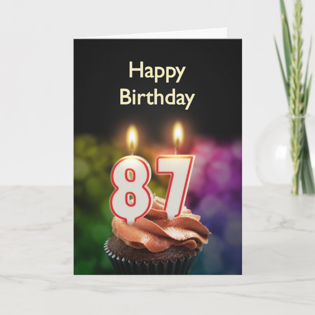 87.ª tarjeta de cumpleaños con velas (Anverso)