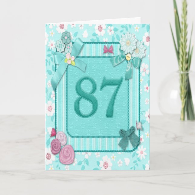 87.a tarjeta de cumpleaños con las flores (Anverso)