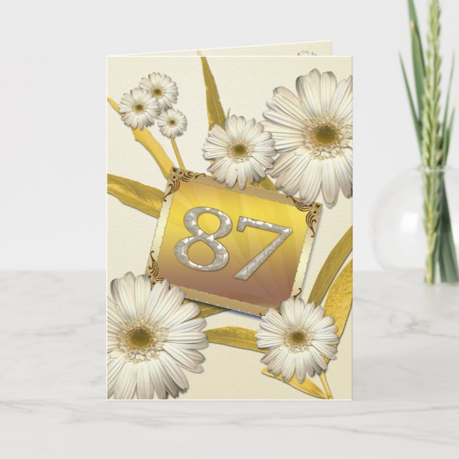 87.o Tarjeta de cumpleaños con las margaritas (Anverso)