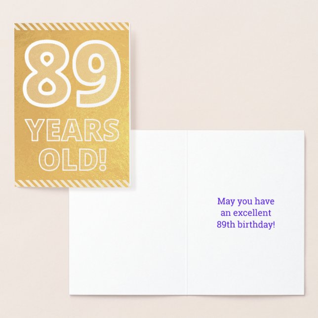 89º cumpleaños: audaz "¡89 años!" Tarjeta de Relie (Demostración)
