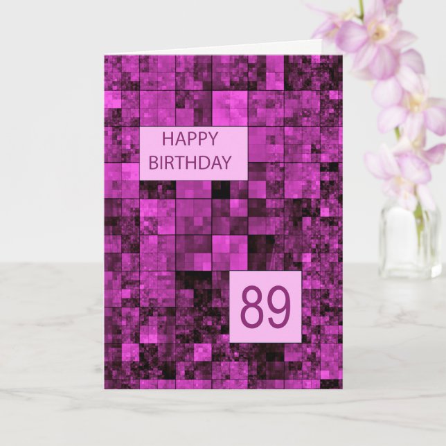 89.ª Tarjeta de patrón rosado de cumpleaños (Orquídea)