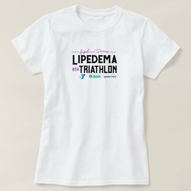 8.ª Camiseta Blanca Triatlón de Lipedema Anual (Diseño del anverso)