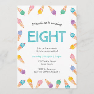 8.ª fiesta de cumpleaños   Invitación a la helada 