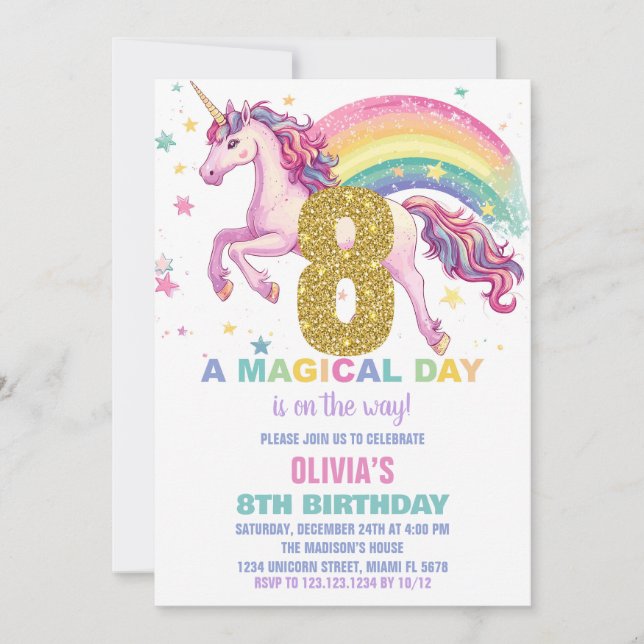 8.ª invitación a unicornio (Anverso)