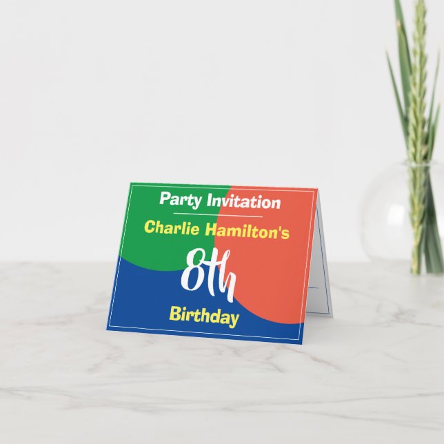 8.ª invitación de cumpleaños (Anverso)