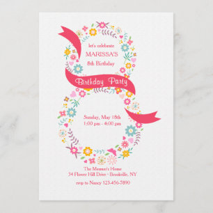 8.ª invitación de cumpleaños