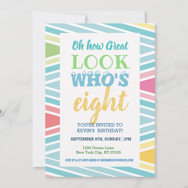 8.ª invitación de cumpleaños (Anverso)