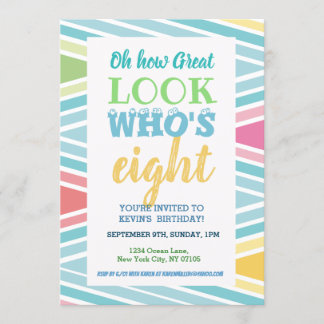 8.ª invitación de cumpleaños