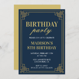 8.ª invitación de cumpleaños chica de fiesta de cu