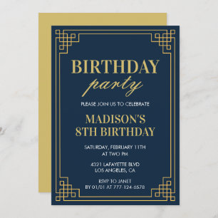 8.ª invitación de cumpleaños chica de fiesta de cu