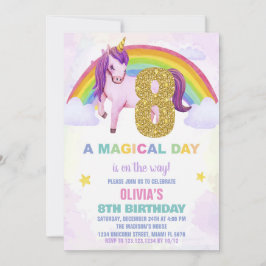 8.ª nube de invitaciones de cumpleaños de Rainbow