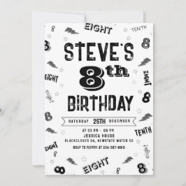 8.ª plantilla de invitación por número de fiesta d