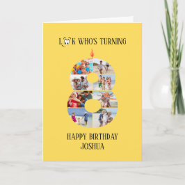 8.ª tarjeta de foto de cumpleaños