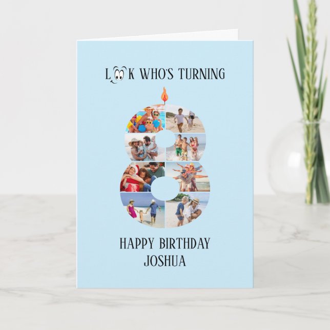 8.ª tarjeta de foto de cumpleaños (Anverso)