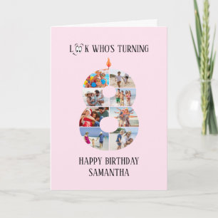 8.ª tarjeta de foto de cumpleaños