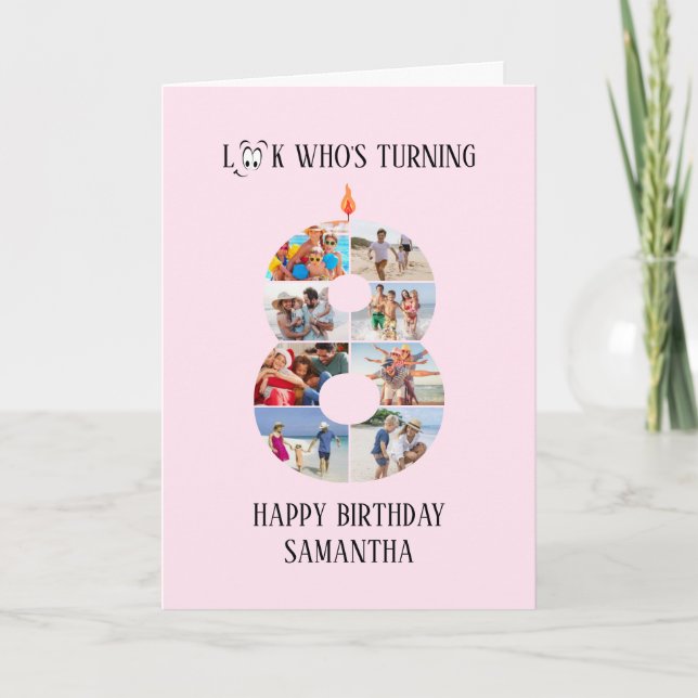 8.ª tarjeta de foto de cumpleaños (Anverso)
