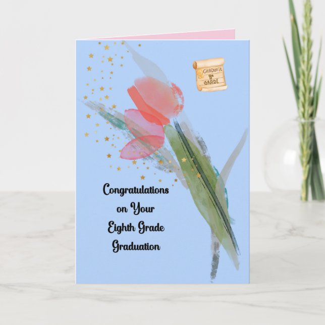 8.ª Tarjeta de Graduación con Tulipán (Anverso)