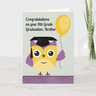 8.ª Tarjeta de Graduación para Hermano con Lechuza