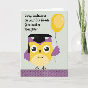 8.ª Tarjeta de Graduación para Hija con Lechuza