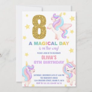 8.ª volante de invitaciones de cumpleaños de Rainb