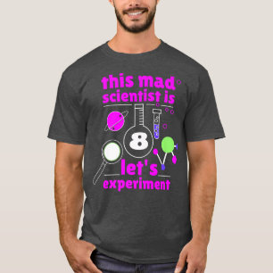8.º Cumpleaños Camiseta Científica Mad Scientist