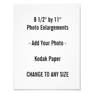 8 1/2" por 11" Foto Ampliación